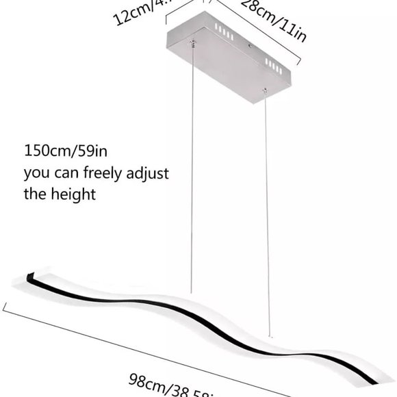 Curvy Wave Chandelier / Ceiling Light - Picture 14 of 16